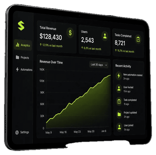 AppCraft dashboard on a tablet